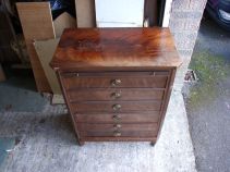 Mahogany chest before restoration by DJ Bulpitt